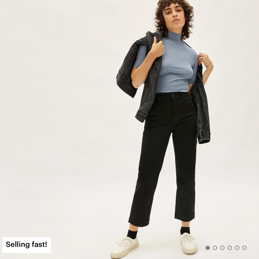 Everlane straight leg crop pants Black